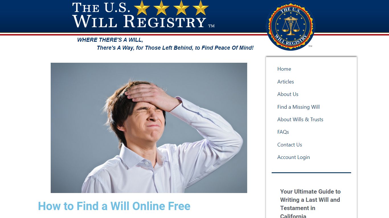 How to Find a Will Online Free - The U.S. Will Registry